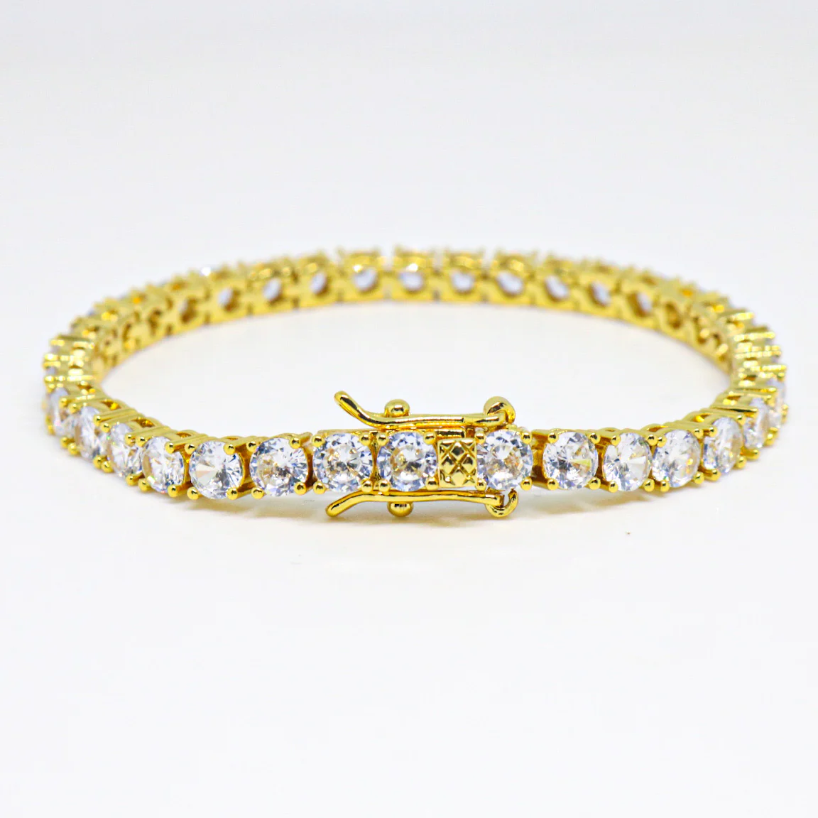 4mm Tennis Bracelet - Gold - Image 2